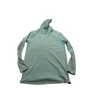 Quiet Storm Womens Striped Hooded Long Sleeve Shirt Seafoam Green White Small